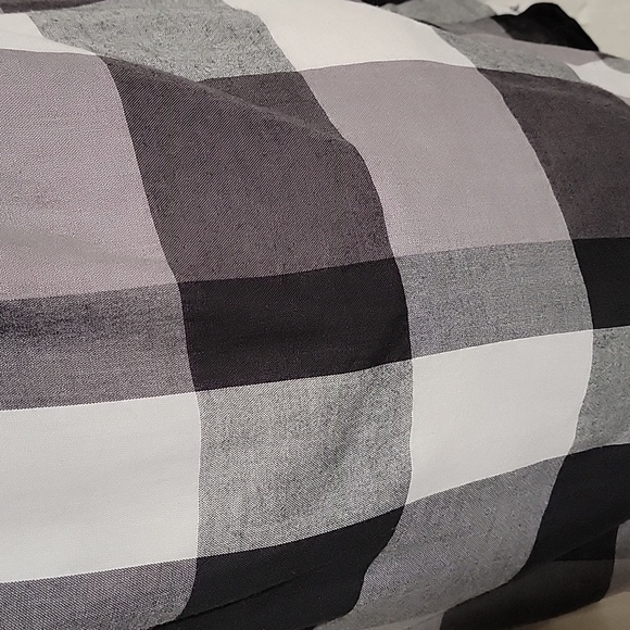 Who What Wear Mini Dress Off The Shoulder Buffalo Plaid Checkered Black White M - Picture 11 of 15